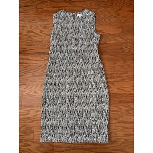 Calvin Klein Sleeveless‎ Dress Black & White Zipper Size 6 Excellent Condition!